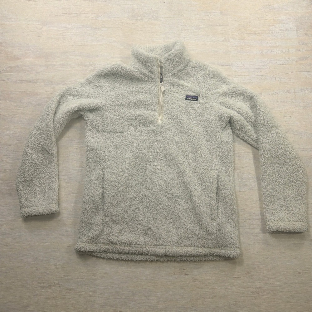 Patagonia Fleece Pullover Los Gatos XL 1/4 Zip Sherpa Birch White Kids